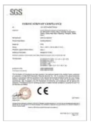 Подтверждение соответствия SGS (CE)